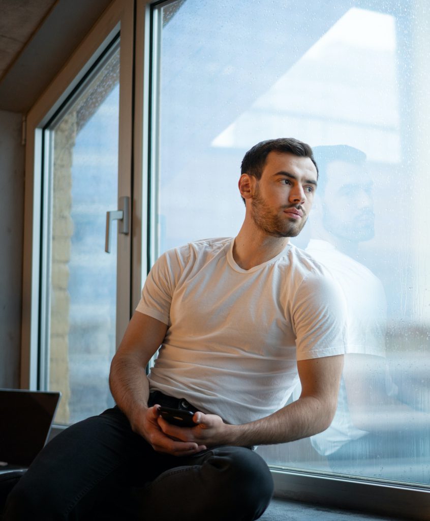 Handsome young brunette man